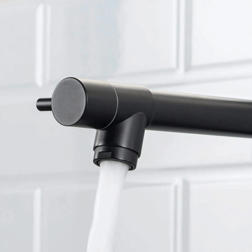 Heavy Duty Commercial Style Kitchen Sink Faucet, Single Handle Pre-Rinse Spring Sprayer Kitchen Faucets, High Arc Pull Down Matte Black Kitchen Faucet Default -DTYStore