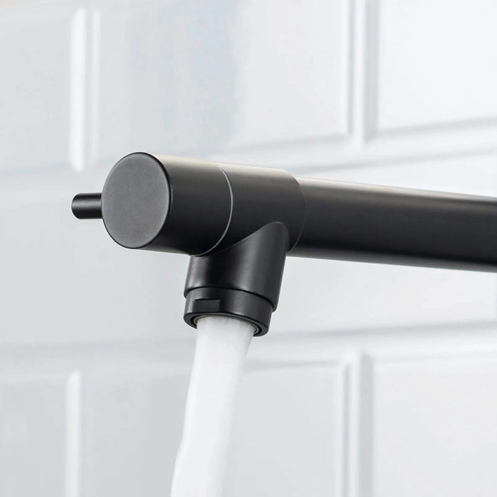 Heavy Duty Commercial Style Kitchen Sink Faucet, Single Handle Pre-Rinse Spring Sprayer Kitchen Faucets, High Arc Pull Down Matte Black Kitchen Faucet Default -DTYStore