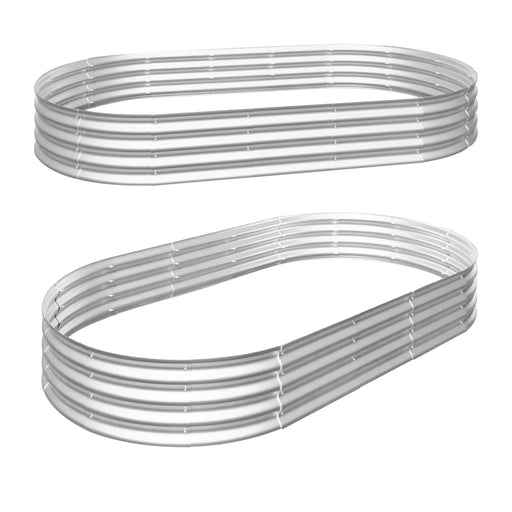 Heavy Duty Galvanized Raised Garden Bed Kit for Vegetables, Flowers & Herbs, Rust-Resistant, Easy Assembly, 8x4x1ft, Silver Default -DTYStore