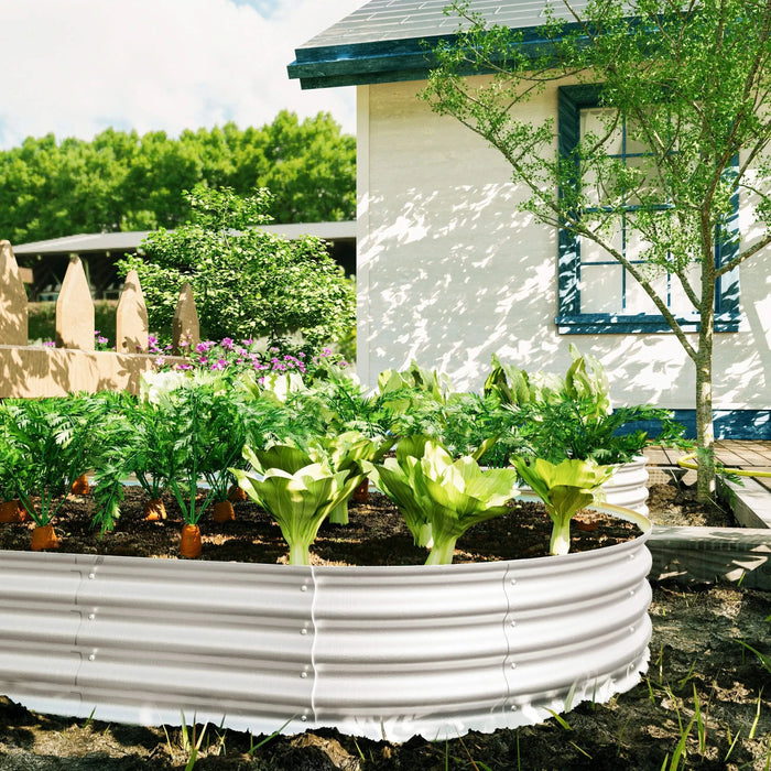 Heavy Duty Galvanized Raised Garden Bed Kit for Vegetables, Flowers & Herbs, Rust-Resistant, Easy Assembly, 8x4x1ft, Silver Default -DTYStore