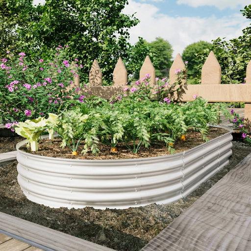 Heavy Duty Galvanized Raised Garden Bed Kit for Vegetables, Flowers & Herbs, Rust-Resistant, Silver, 8x4x1ft Default -DTYStore