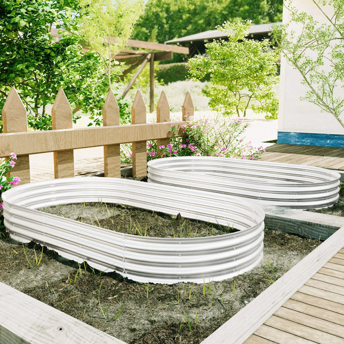 Heavy Duty Galvanized Raised Garden Bed Kit for Vegetables, Flowers & Herbs, Rust-Resistant, Silver, 8x4x1ft Default -DTYStore