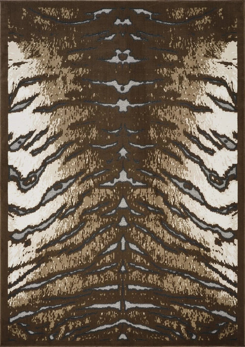Hide GC_CHD1001 Brown 5 ft. 3 in. x 7 ft. Area Rug Default -DTYStore