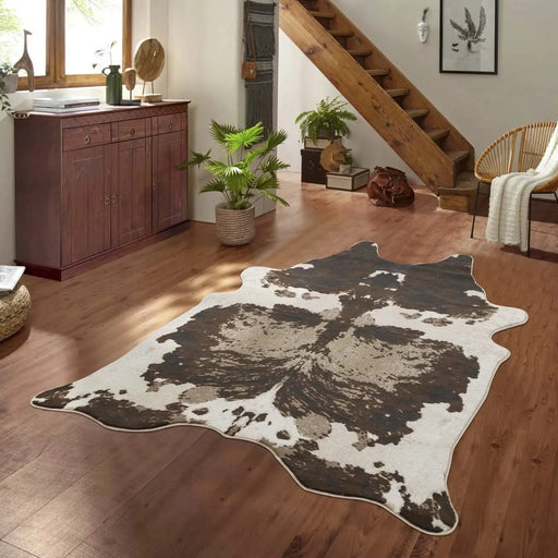 Hide GC_CHD1004 Brown 5 ft. x 7 ft. Area Rug Default -DTYStore