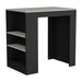 Highlands Kitchen Island with Storage Base in Black and Ibiza Marble Default -DTYStore