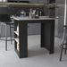 Highlands Kitchen Island with Storage Base in Black and Ibiza Marble Default -DTYStore