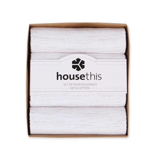 House This ® 100% Cotton Luxe Placemats, Set of 4 -DTYStore