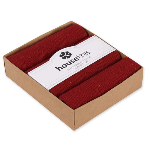 House This ® 100% Cotton Luxe Placemats, Set of 4 -DTYStore