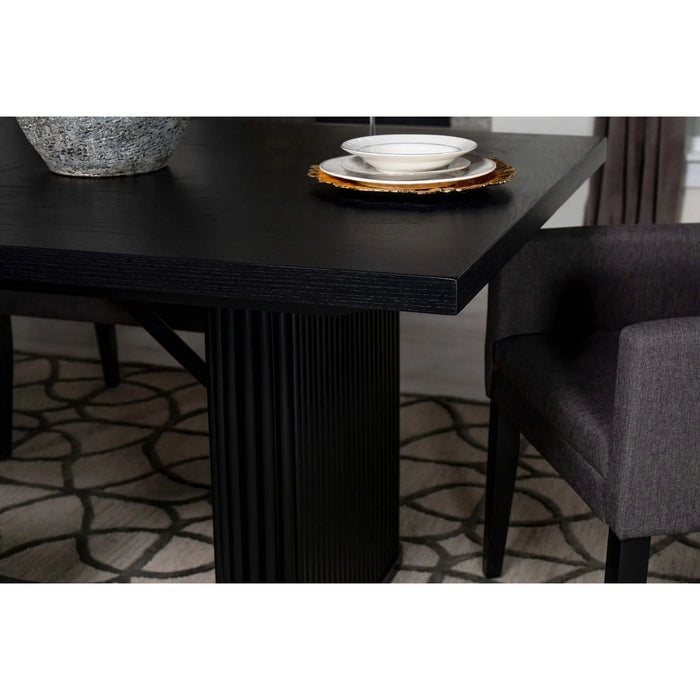 Houston Black Rectangular Double Pedestal Dining Table Default -DTYStore