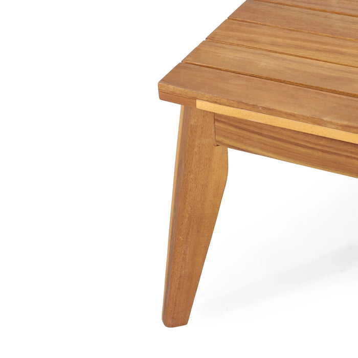 Hueber Outdoor Acacia Wood and Rope 4 Seater Chat Set with Cushions Default -DTYStore