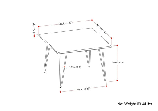 Hunter 42-inch Square Dining Table in Natural Default -DTYStore