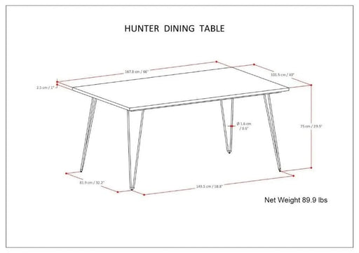Hunter Dining Table in Light Brown Default -DTYStore