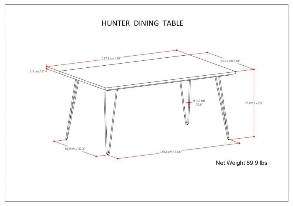 Hunter Dining Table in Light Brown Default -DTYStore