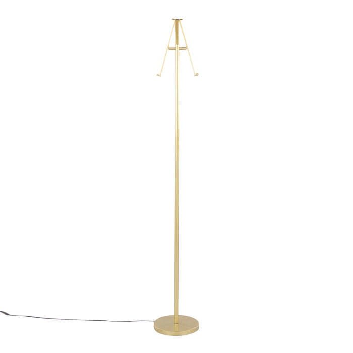 Icicle 65' Modern Swivel Floor Lamp in Gold Metal by LumiSource Default -DTYStore
