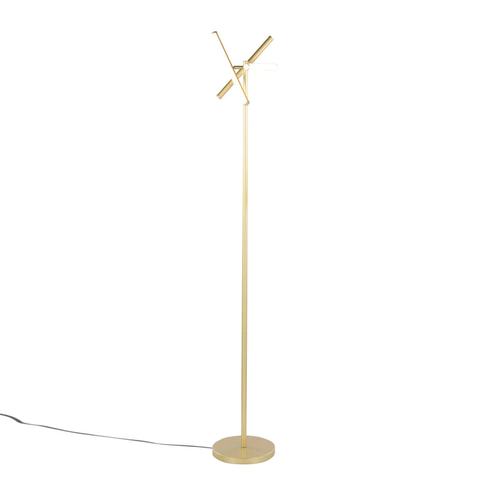 Icicle 65' Modern Swivel Floor Lamp in Gold Metal by LumiSource Default -DTYStore
