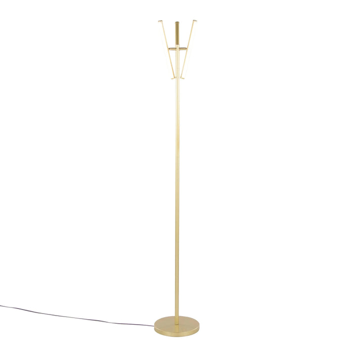 Icicle 65' Modern Swivel Floor Lamp in Gold Metal by LumiSource Default -DTYStore