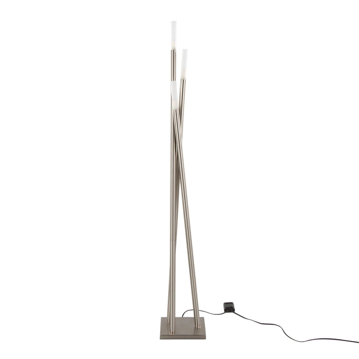 Icicle Contemporary Floor Lamp in Brushed Nickel by LumiSource Default -DTYStore