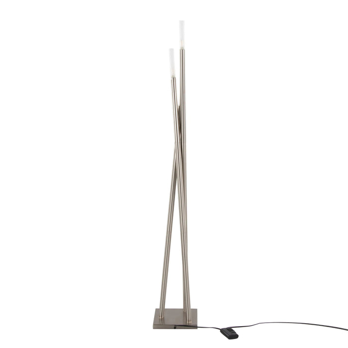 Icicle Contemporary Floor Lamp in Brushed Nickel by LumiSource Default -DTYStore