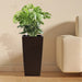 Indoor/Outdoor Modern Faux Rattan Design Square Planter, 22.6 inch Brown Plastic Large Planter with Automatic Watering System for Home and Garden (Brown, 22.6 inch - 2 Pack) Default -DTYStore
