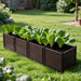 Indoor/Outdoor Rectangular Plastic Planting Box Kit for Vegetables, Herbs, Flowers & Succulents, Coffee, Polypropylene, 62.80 Inches Default -DTYStore