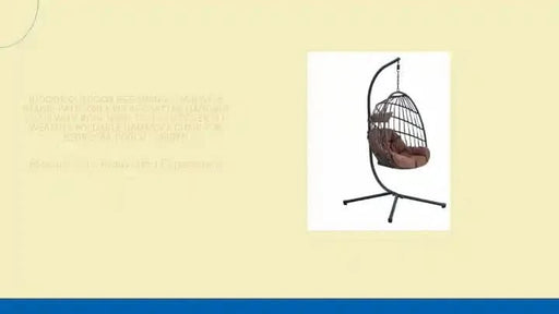 Indoor Outdoor Egg Swing Chair with Stand, Patio Grey Wicker Rattan Hanging Chair with Rope Back, Cushion,Cover,All Weather Foldable Hammock Chair for Bedroom, Porch, Garden Default -DTYStore