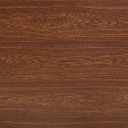 Industrial Rectangular MDF Walnut Color Wood Grain Dining Table for 4-6 people with 1.5 inch thick MDF top and black metal legs for desks, kitchens, patios, dining rooms. Default -DTYStore