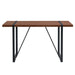 Industrial Rectangular MDF Walnut Color Wood Grain Dining Table for 4-6 people with 1.5 inch thick MDF top and black metal legs for desks, kitchens, patios, dining rooms. Default -DTYStore