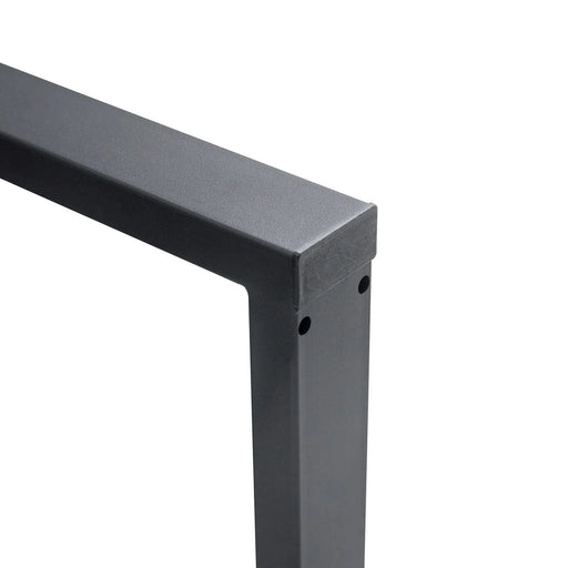 Industrial Rectangular MDF Walnut Color Wood Grain Dining Table for 4-6 people with 1.5 inch thick MDF top and black metal legs for desks, kitchens, patios, dining rooms. Default -DTYStore