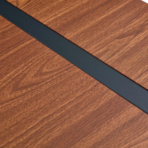 Industrial Rectangular MDF Walnut Color Wood Grain Dining Table for 4-6 people with 1.5 inch thick MDF top and black metal legs for desks, kitchens, patios, dining rooms. Default -DTYStore