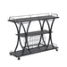 Industrial Style Kitchen Bar Cart with Wheels, 3-Tier Storage Shelves, Black and Gray, Iron, 44.09' Default -DTYStore