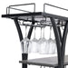 Industrial Style Kitchen Bar Cart with Wheels, 3-Tier Storage Shelves, Black and Gray, Iron, 44.09' Default -DTYStore