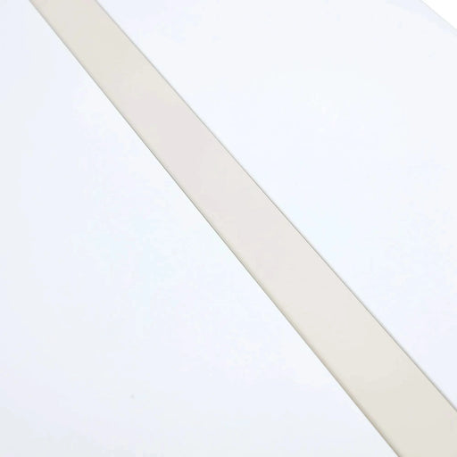 Industrial rectangular MDF Cream style dining table for 4-6 people with 1.5 inch thick MDF top and white metal legs frame for work desk, kitchen, terrace, dining room Default -DTYStore