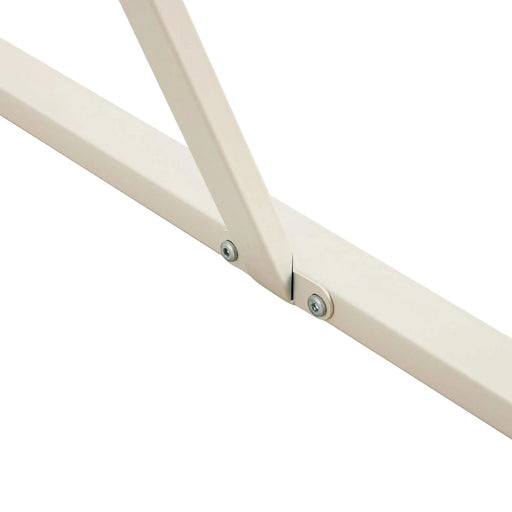 Industrial rectangular MDF Cream style dining table for 4-6 people with 1.5 inch thick MDF top and white metal legs frame for work desk, kitchen, terrace, dining room Default -DTYStore