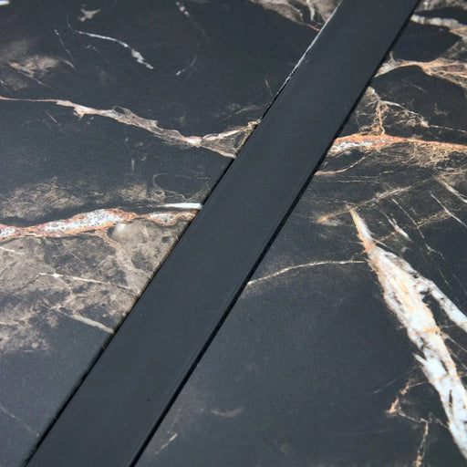 Industrial rectangular MDF black dining table for 4-6 people with 1.5 inch thick MDF top and black metal legs for work desk, kitchen, terrace, dining room.55*31.4 Default -DTYStore