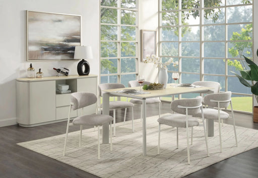 Ingram Ceramic Top & Light Gray Finish Dining Table Default -DTYStore