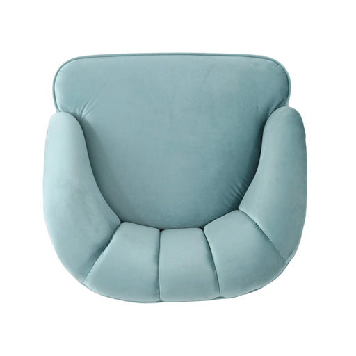 Insightful Channel-Tufted Upholstered Accent Chair with Wood Legs, Blue Default -DTYStore