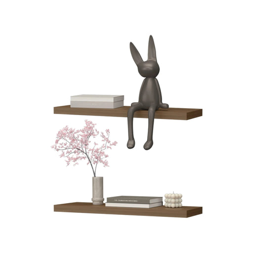 Iva Floating Shelf in Melamine, Mahogany Default -DTYStore