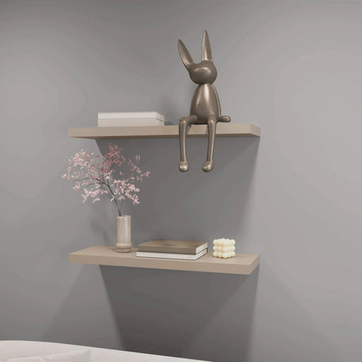 Iva Floating Shelf in Melamine x2, Taupe Default -DTYStore