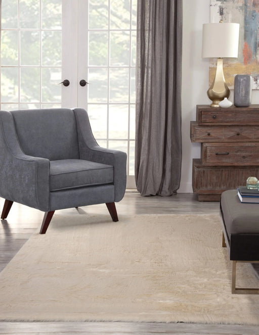 Ivory Faux Fur Area Rug 8x10 Default -DTYStore