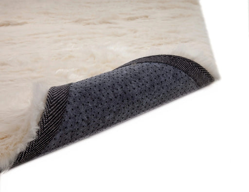 Ivory Faux Fur Area Rug 8x10 Default -DTYStore