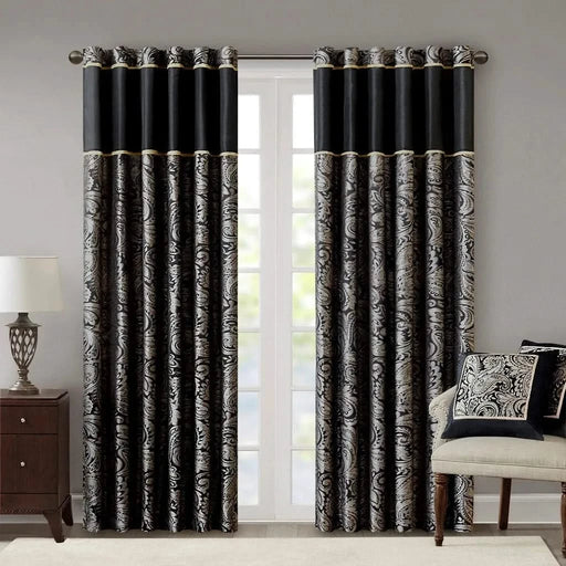 Jacquard Curtain Panel Pair(2 Pcs Window Panels) Default -DTYStore