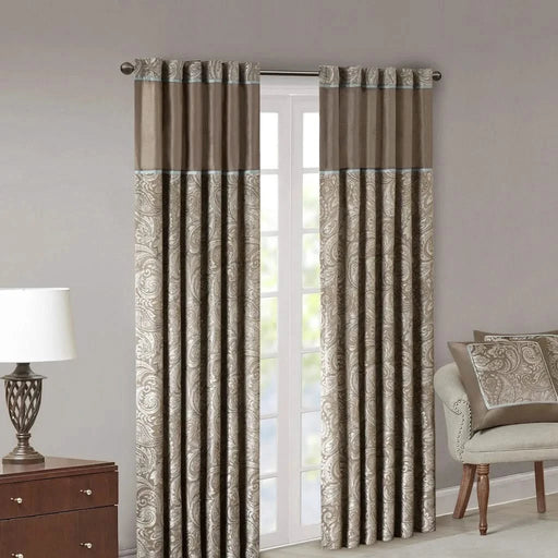Jacquard Curtain Panel Pair(2 Pcs Window Panels) Default -DTYStore