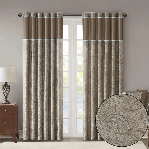 Jacquard Curtain Panel Pair(2 Pcs Window Panels) Default -DTYStore