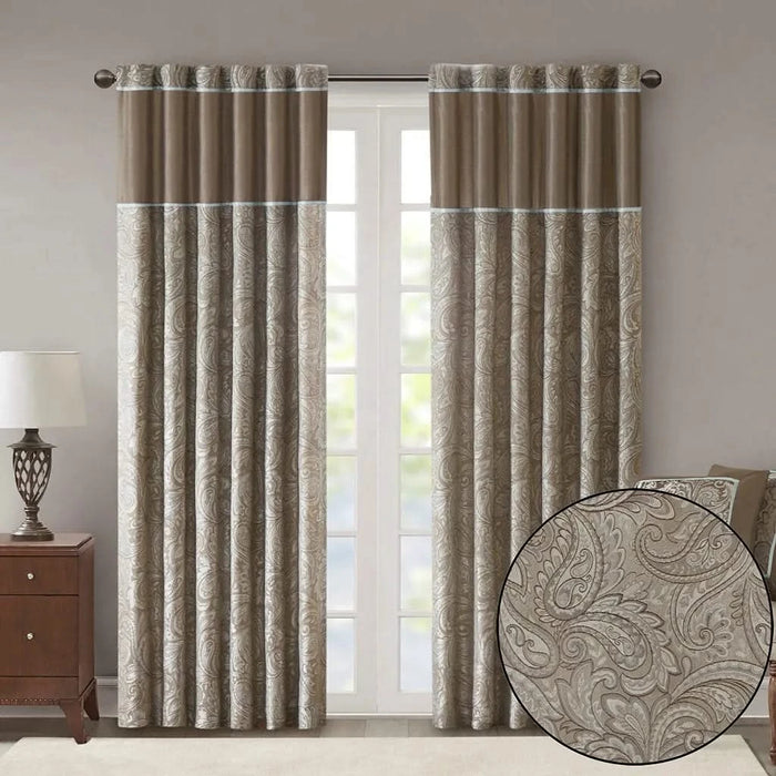 Jacquard Curtain Panel Pair(2 Pcs Window Panels) Default -DTYStore