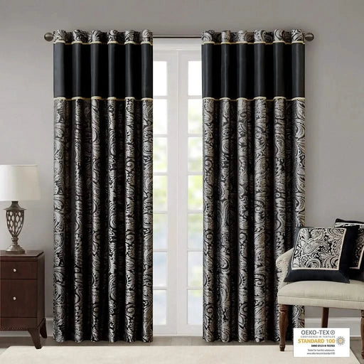 Jacquard Curtain Panel Pair(2 Pcs Window Panels) Default -DTYStore