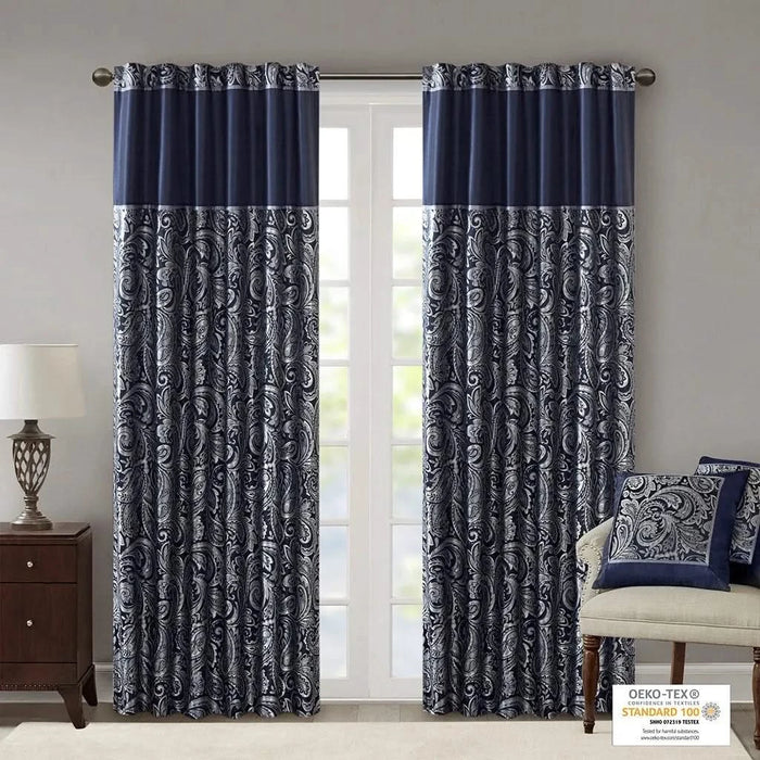 Jacquard Curtain Panel Pair(2 Pcs Window Panels) Default -DTYStore