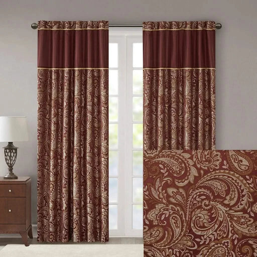 Jacquard Curtain Panel Pair(2 Pcs Window Panels) Default -DTYStore
