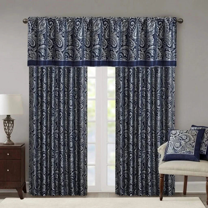 Jacquard Curtain Panel Pair(2 Pcs Window Panels) Default -DTYStore