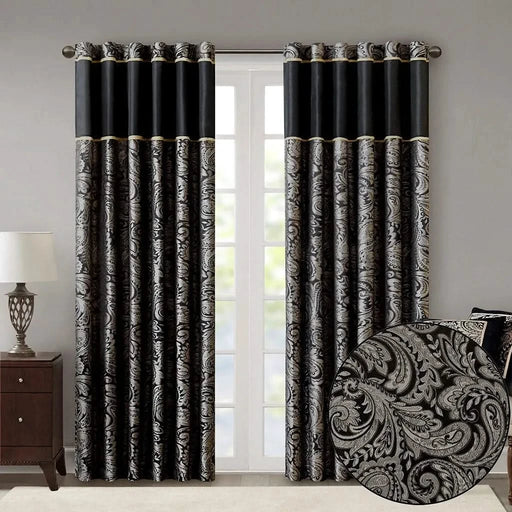 Jacquard Curtain Panel Pair(2 Pcs Window Panels) Default -DTYStore