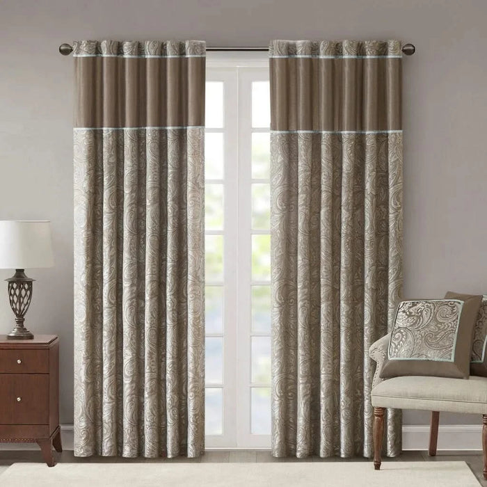 Jacquard Curtain Panel Pair(2 Pcs Window Panels) Default -DTYStore